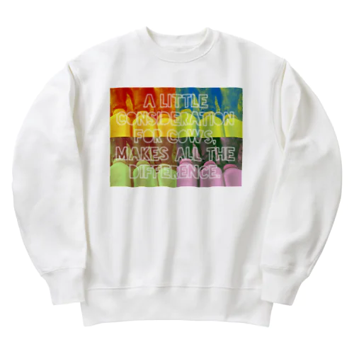 Happy cows♪Milk timeカラフルVer. Heavyweight Crew Neck Sweatshirt