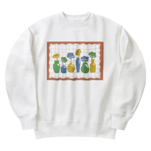 つるつるフラワーズ・オレンジ Heavyweight Crew Neck Sweatshirt