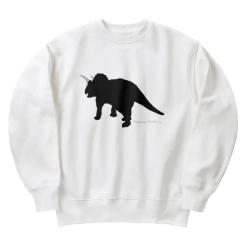 トリケラトプスのシルエット Heavyweight Crew Neck Sweatshirt