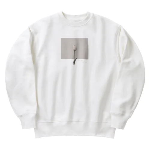 antique peach milk tea × logo message Heavyweight Crew Neck Sweatshirt