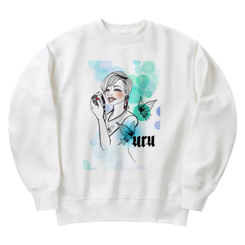 🫧🦋uru🎙ぅʓ 👠💕グッズ Heavyweight Crew Neck Sweatshirt