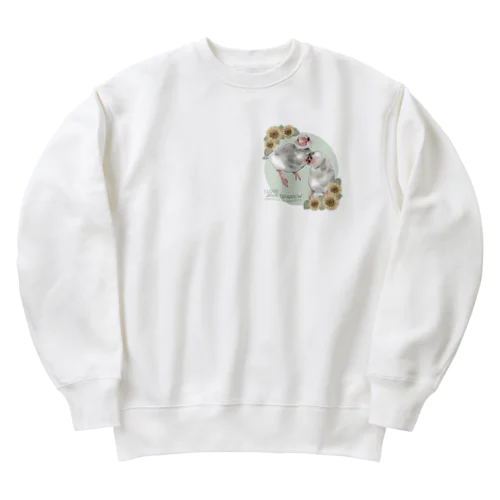 【No.1】I LOVE JAVA SPARROW（ごま塩柄） Heavyweight Crew Neck Sweatshirt