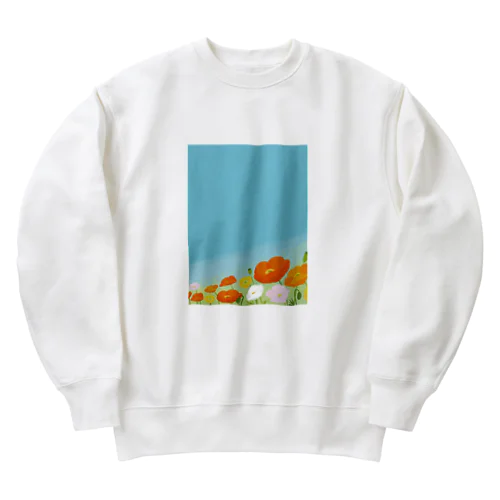 空とポピー Heavyweight Crew Neck Sweatshirt