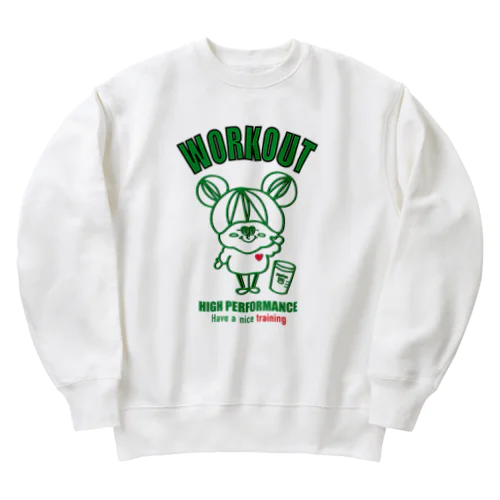 スウェットガール-ワークアウト（緑） Heavyweight Crew Neck Sweatshirt