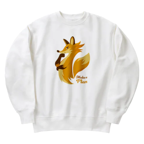 計画を練るキツネ Heavyweight Crew Neck Sweatshirt