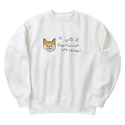 ◇秋田犬だいすき◇ Heavyweight Crew Neck Sweatshirt