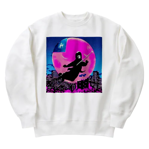 圧倒的芸術感の月夜の忍者★ Heavyweight Crew Neck Sweatshirt