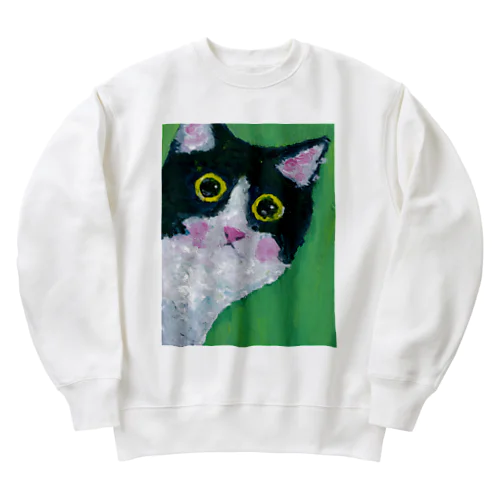 ひょっこり猫さん Heavyweight Crew Neck Sweatshirt