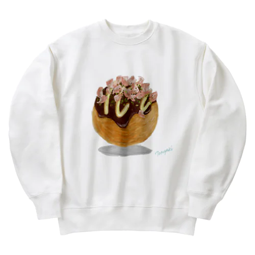 宙に浮かぶたこ焼き Heavyweight Crew Neck Sweatshirt