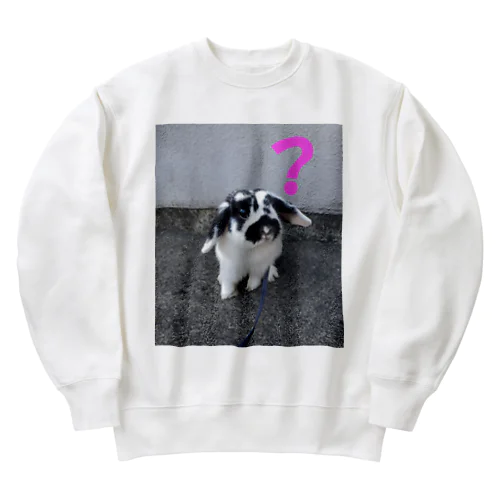 うし柄うさぎのハテナシリーズ Heavyweight Crew Neck Sweatshirt