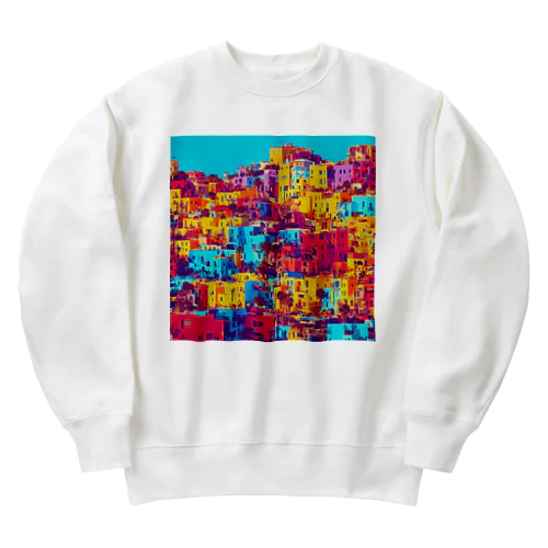 colorful houses Heavyweight Crew Neck Sweatshirt