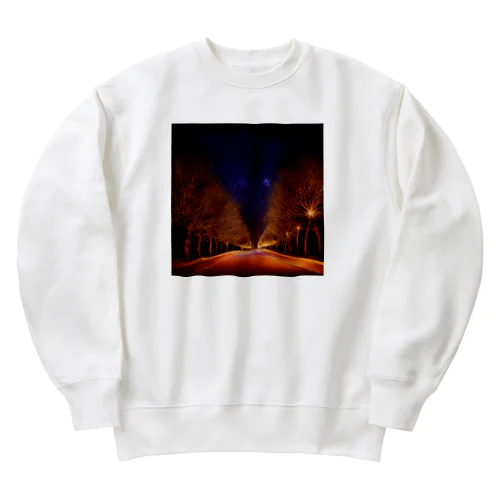 イルミネーションの並木道 Heavyweight Crew Neck Sweatshirt