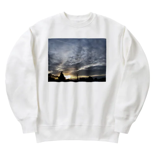 エッフェル塔とパリの空 Heavyweight Crew Neck Sweatshirt