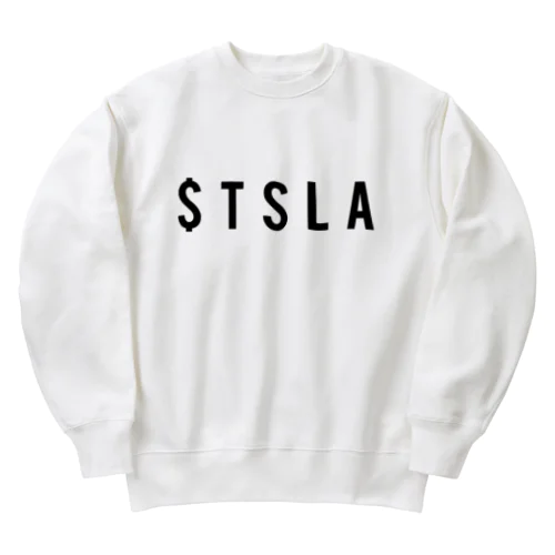 $TSLAティッカーロゴTシャツandトレーナー Heavyweight Crew Neck Sweatshirt