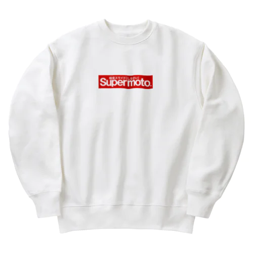 (スモールロゴ)極度スライドWHITE-RED Heavyweight Crew Neck Sweatshirt