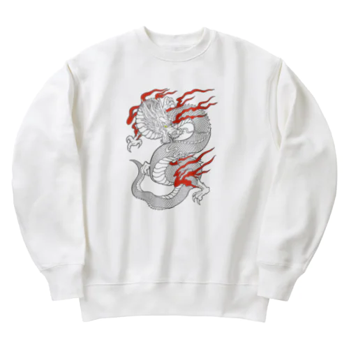 白龍 (線画) Heavyweight Crew Neck Sweatshirt