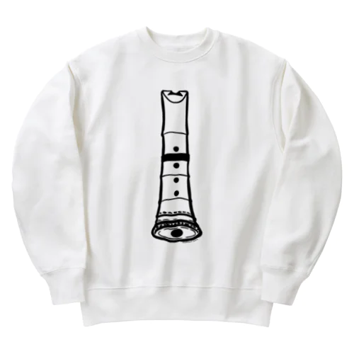 尺八−琴古流− 黒 Heavyweight Crew Neck Sweatshirt