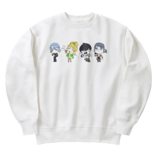 陰キャラブコメ　SDキャラ集合絵 Heavyweight Crew Neck Sweatshirt