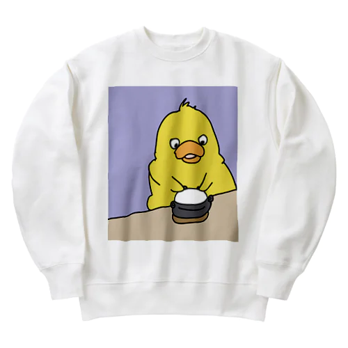 土鍋を開けるトリ Heavyweight Crew Neck Sweatshirt