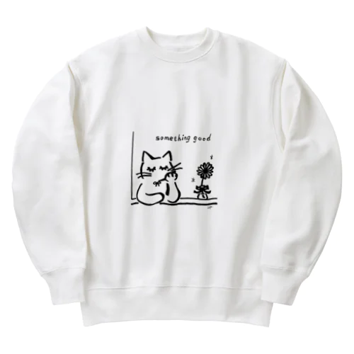 まつげを増量した猫 Heavyweight Crew Neck Sweatshirt