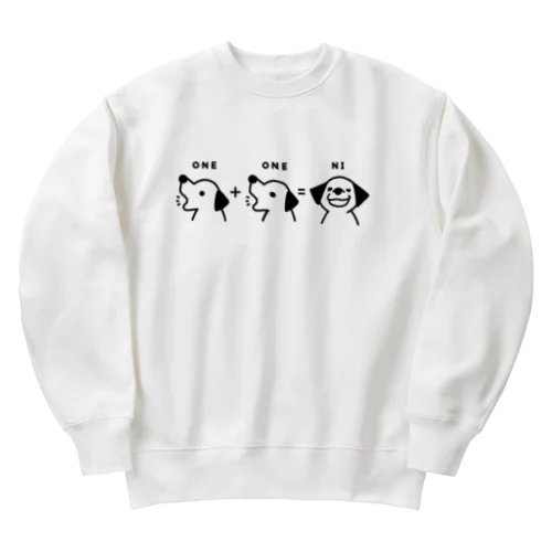 1+1=2 Heavyweight Crew Neck Sweatshirt