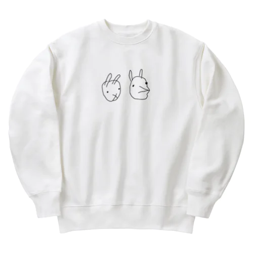 うさぎ(顔) Heavyweight Crew Neck Sweatshirt