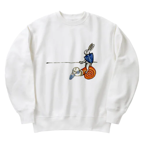 キモい何かに乗るウサギ Heavyweight Crew Neck Sweatshirt