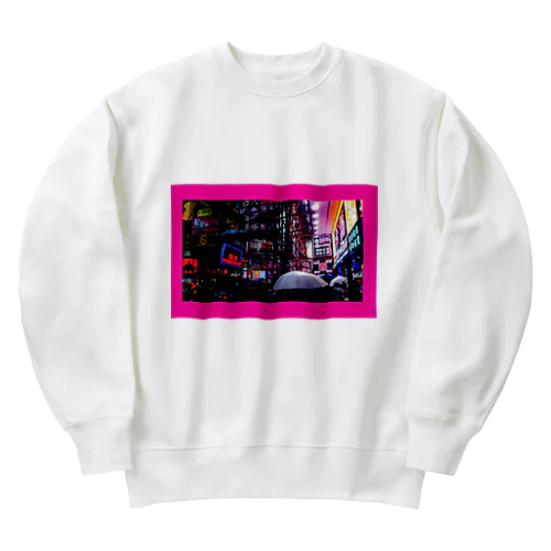 ネオンと傘 Heavyweight Crew Neck Sweatshirt