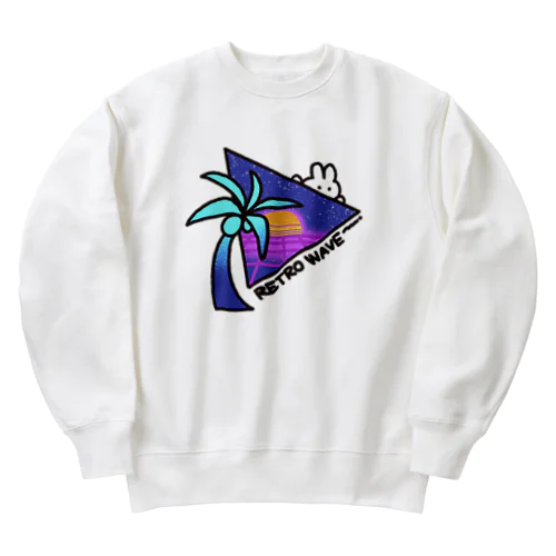 レトロウェイブなうさぎ Heavyweight Crew Neck Sweatshirt