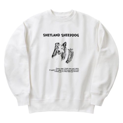 シェルティ　イラスト　forever Heavyweight Crew Neck Sweatshirt