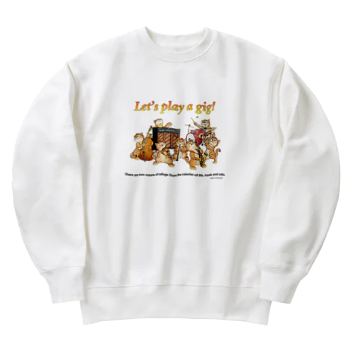 猫のジャズバンド Heavyweight Crew Neck Sweatshirt