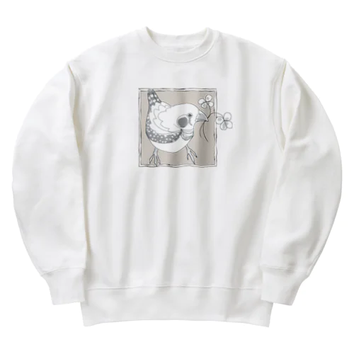 しあわせキンカチョウ Heavyweight Crew Neck Sweatshirt