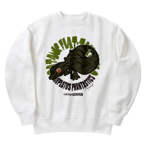 エダハヘラオヤモリ/ダークグリーン Heavyweight Crew Neck Sweatshirt