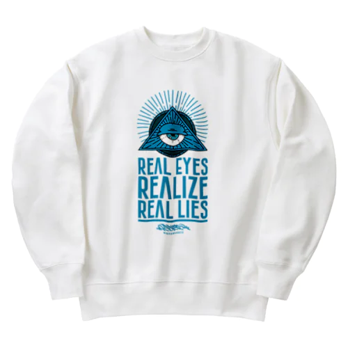 REAL EYES REALIZE REAL LIES (BLUE ver.) Heavyweight Crew Neck Sweatshirt