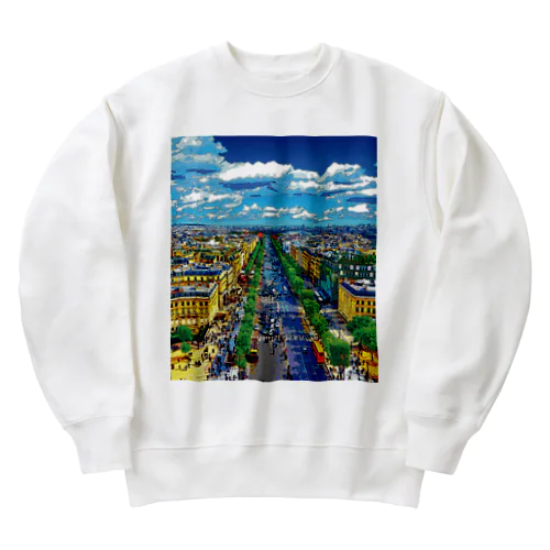 フランス パリのシャンゼリゼ通り Heavyweight Crew Neck Sweatshirt