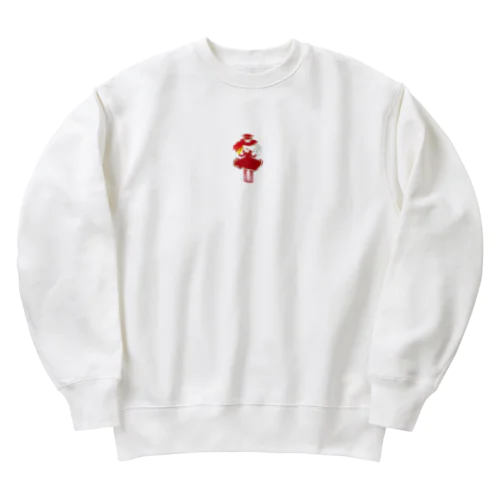 赤いドレスの少女 Heavyweight Crew Neck Sweatshirt