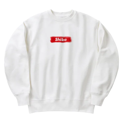 志賀町 ｜普段づかいできるご当地グッズ｜ブラシボックスロゴ Heavyweight Crew Neck Sweatshirt