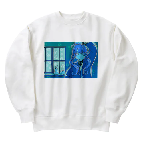 winter blue Heavyweight Crew Neck Sweatshirt