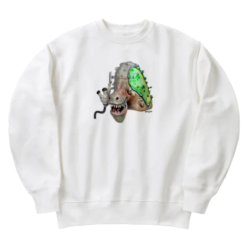 恐竜に噛まれた時はシャワーで冷やすといい by AI Heavyweight Crew Neck Sweatshirt