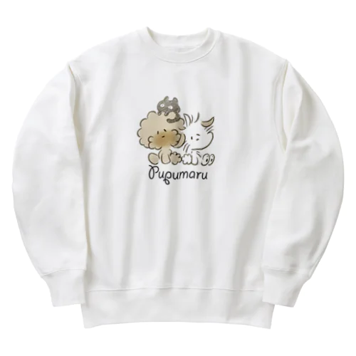 ぷぷまる ねこもいっしょ おおきめ Heavyweight Crew Neck Sweatshirt