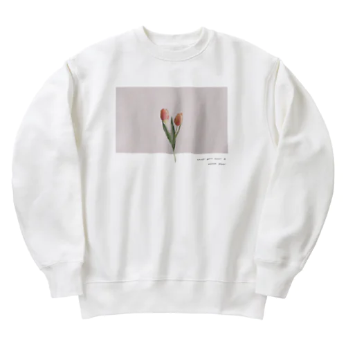 two peach tulip . Heavyweight Crew Neck Sweatshirt