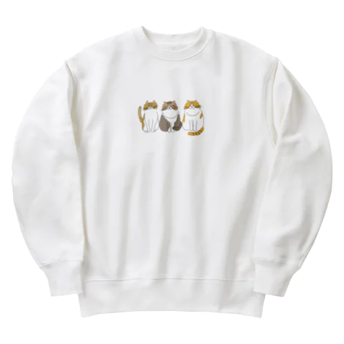 ふわふわ３にゃんず Heavyweight Crew Neck Sweatshirt