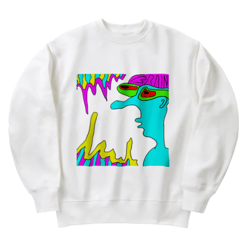 BRAIN MAN LOOKING UP Heavyweight Crew Neck Sweatshirt