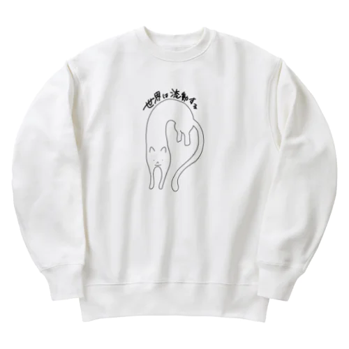 流動体ねこ 白猫 Heavyweight Crew Neck Sweatshirt