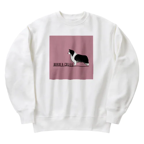 ボーダーコリー　モノクロver Heavyweight Crew Neck Sweatshirt