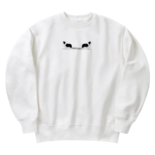 ボーダーコリー　モノクロver Heavyweight Crew Neck Sweatshirt