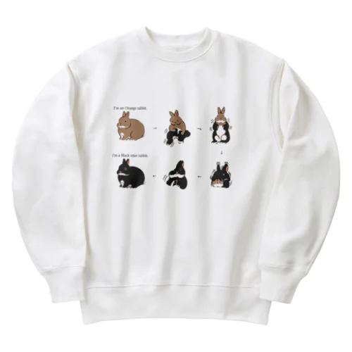 オレンジカラーからブラックオターに変身（うさぎ）！ Heavyweight Crew Neck Sweatshirt