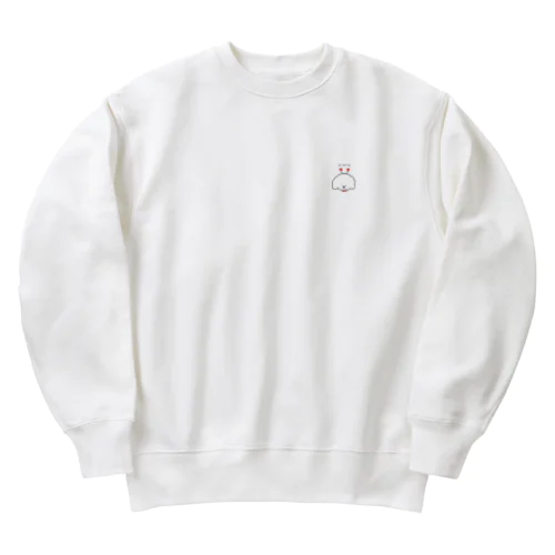 白プードルとカチューシャ Heavyweight Crew Neck Sweatshirt