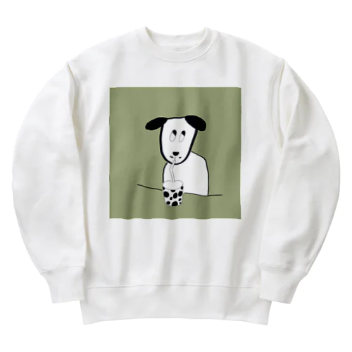 ミルクティーが好きな可愛い子犬 Heavyweight Crew Neck Sweatshirt