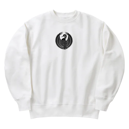  Mori family traditional crane Heavyweight Crew Neck Sweatshirt